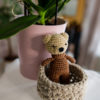 Panier et petit nounours crochet doudou