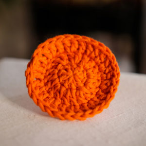 disque à démaquiller crochet coton orange