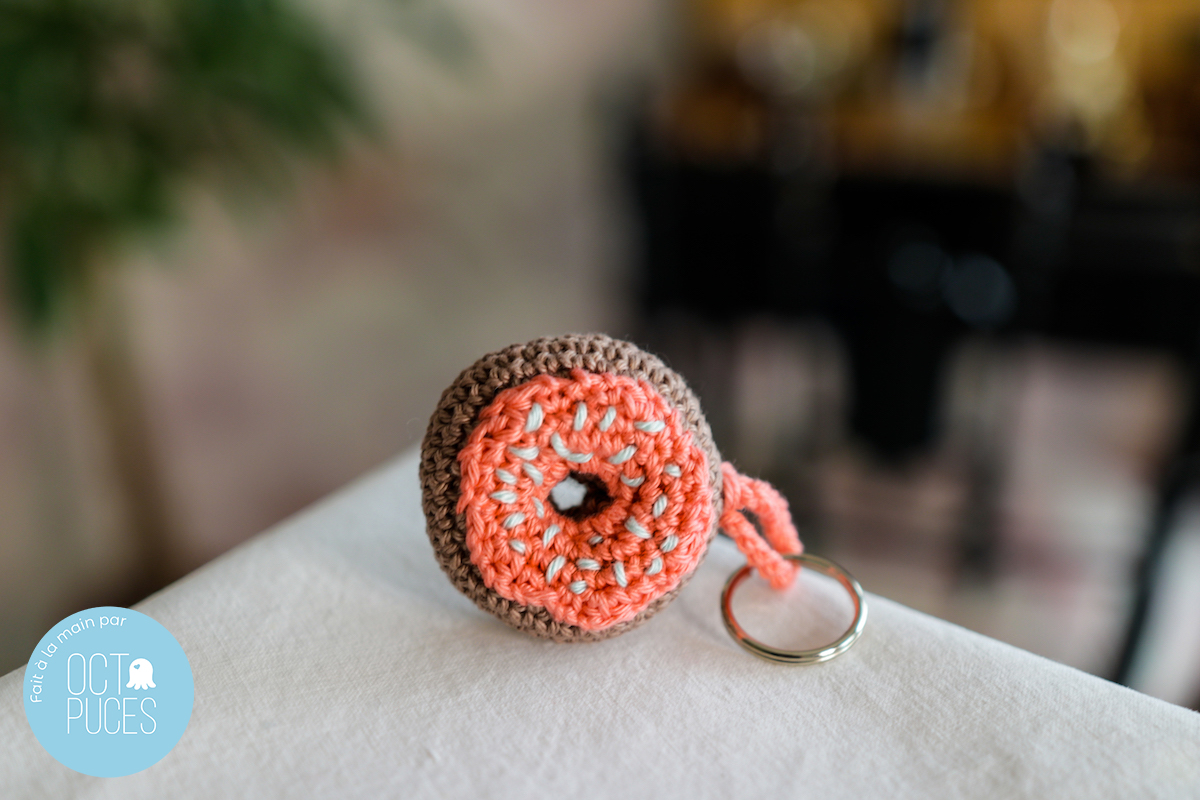 Porte-clés Donuts Fait main au crochet en amigurumi,  France